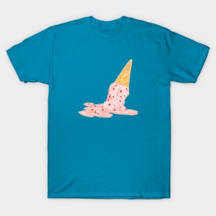 Melting Strawberry Ice Cream Cone T-Shirt